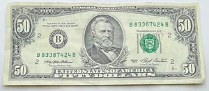 1993 Vintage $50 Note - Vintage Currency - B - New York - Fifty Dollar Bill - Picture 1 of 2