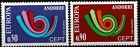 1973 ANDORRA FRANCESE EUROPA CEPT CORNO 3 FRECCE 2 V. MNH MF67296