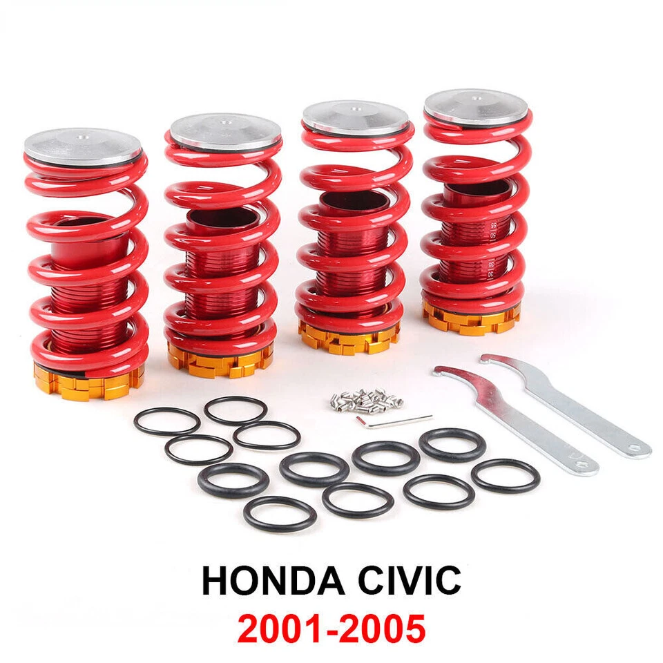 Kit de manguito de resorte rebajador de suspensión delantera trasera Coilover para Honda Civic 01-05 Foto 1 de 4