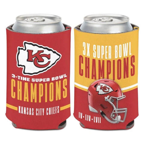 KANSAS CITY CHIEFS 2023 SUPER BOWL LVII CHAMP S CAN COOLER 12 OZ. NFL  1 Piece Cover