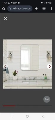 ANDY STAR Modern 20"x28" Rectangular Hanging Vanity Mirror, Brushed Nickel(Used) - Image 1 of 3