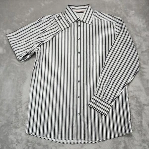 Camisa Eton Para Hombres 15 3/4 40 Negro Blanco Rayas Espiga Calce Clásico Negocios - Imagen 1 de 11