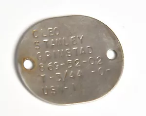 VINTAGE UNITED STATE NAVY 1944 DOG TAG ID NUMBER TAG - Picture 1 of 5