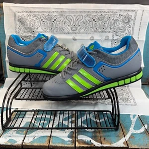Adidas Powerlift 2.0 Shoes 2014 Gray/Blue/Green M18769 Mens Size 10.5 - Picture 1 of 10