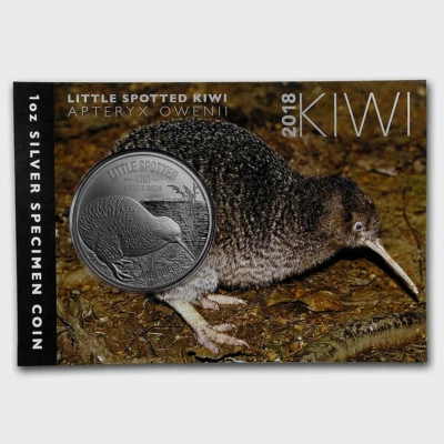 New Zealand- 2018 - 1 OZ Silver Specimen Coin-  Little Spotted Kiwi  - Image 1 of 4
