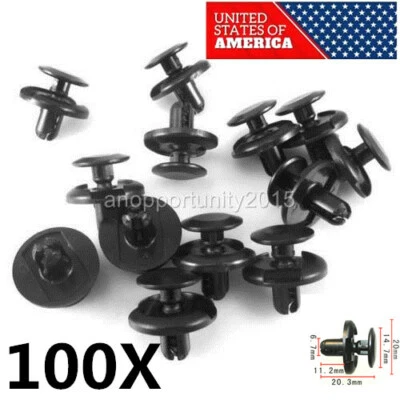 Set 100 Fender Liner Fastener Rivet Push Clips Retainer 7mm Hole For Toyota - Image 1 of 3