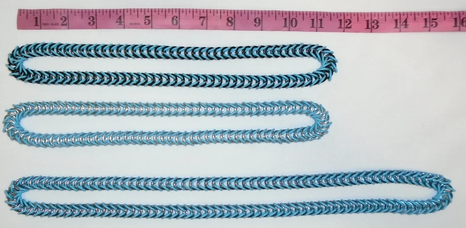 Collar elástico de malla 22/32", EPDM azul cielo con 3 colores metálicos Foto 1 de 1