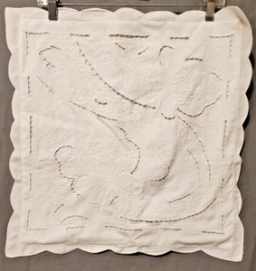Unbranded Embroidered White Cutwork Lace Pillow Cover Square Throw Cushion - Picture 1 of 24