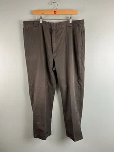 VTG Dickies Work Pants Mens Workwear Made in USA Talon Zip No Tag Size 38 Brown - Picture 1 of 8