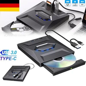 USB 3.0 Type C Externes CD/DVD Laufwerk Brenner Player für Laptop PC Windows 11 - Afbeelding 1 van 12
