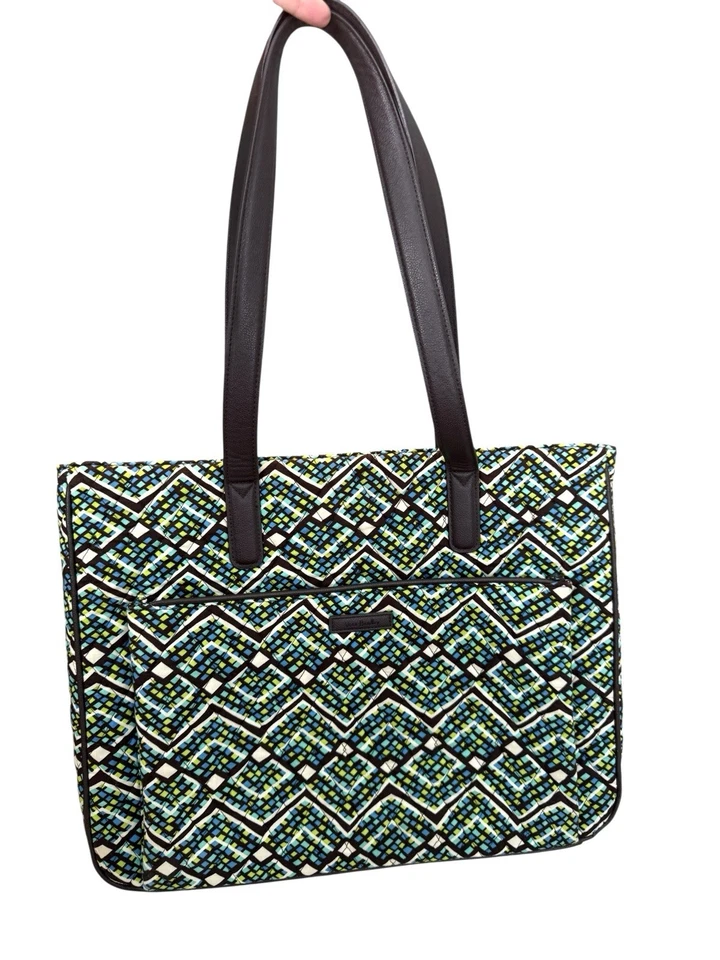 Vera Bradley Iconic Commuter Tote Padded Laptop Sleeve in Rainforest Pattern EUC - Image 1 of 4