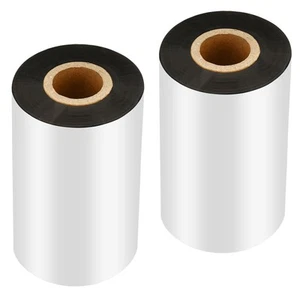 3.93"x984' Wax Thermal Transfer Ribbon, 2 Roll 1" Core Ink Out Ribbon, Black - Photo 1/6