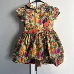 Bijou Sauvage Clothier Dress Girls Size 6 Floral Fruity Pleated Cottage - Picture 1 of 8