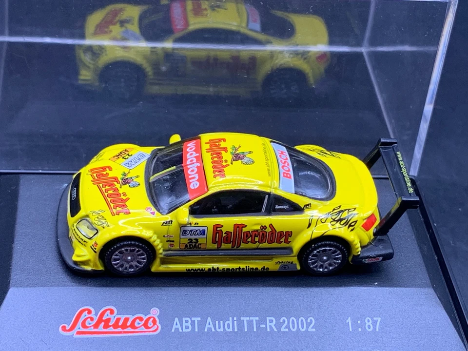 Schuco Modellbau Auto 1:87 H0 ABT Audi TT-R 2002 giallo Bosch DTM - Immagine 1 di 1