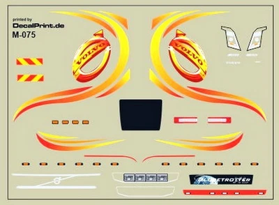 Decals 1 set  Volvo uni yellow/red No.  M-075 - 1:87 /DL30 - Image 1 of 4