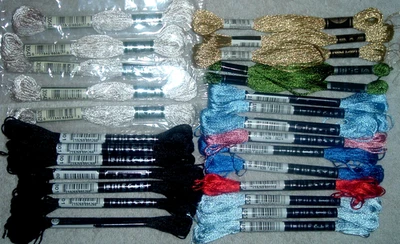 DMC & Anchor Shiny Metallic & Rayon Embroidery Floss Cross Stitch & Needlepoint - Image 1 of 3