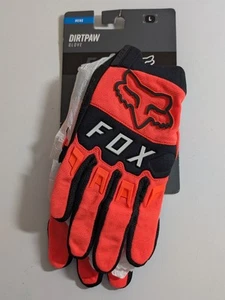 Brand New Fox MX Racing Dirt Paw Fluorescent Orange Black Motocross Gloves - Foto 1 di 7