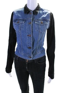 J Brand Womens Blue Black Cotton Button Down Long Sleeve Denim Jacket Size S - Picture 1 of 6