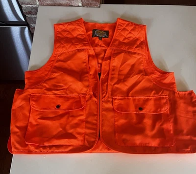 Cabela’s Orange Hunting Vest Size XL zip up Game Field Utility Outdoor Gear - Image 1 of 4