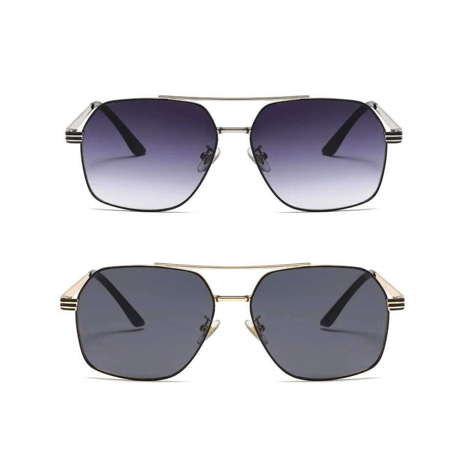 2PK Mens Womens Oversized Unisex Retro Aviator Sunglasses for Driving UV400 - Image 1 of 1