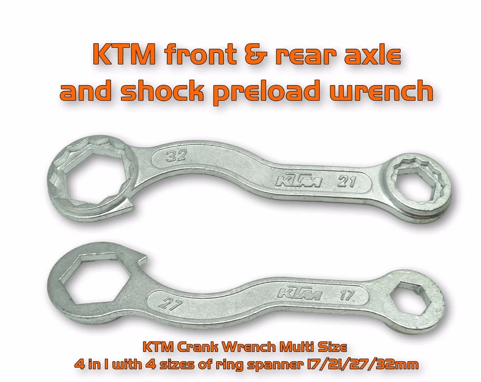 KTM HUSQVARNA SPEC 17 21 27 32 MM EJE TUERCA CURVA MULTI LLAVE CHOQUE PRECARGA Foto 1 de 1