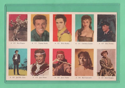 1958  Elvis Presley  Dutch Gum card Serie A 127 and 147 in Uncut Sheet Rare - Изображение 1 из 2