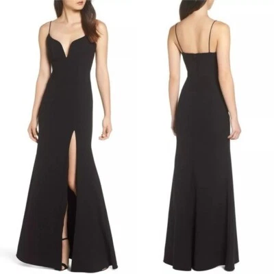 Vestido maxi preto Jill Jill Stuart plunge namorada tamanho. 0 minimalista elegante - Imagem 1 de 4