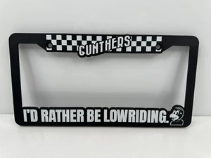 Gunthers Lowriding Parrot License Plate Frame Black USA HTF - Picture 1 of 4