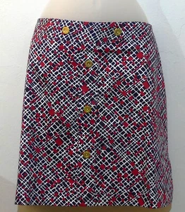 Falda de golf deportiva Haley patrón negro y rojo en blanco talla 12 nuevas sin etiquetas - Imagen 1 de 2