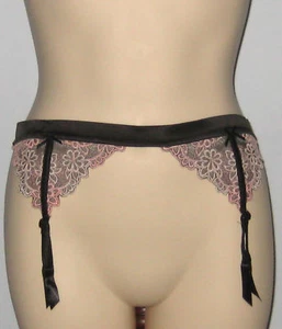 New LA VIE EN ROSE Size S/M 32 Inches Black Pink Glow in the Dark Garter Belt - Picture 1 of 2