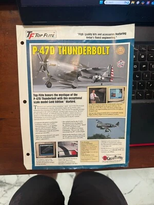 TOP FLITE GREAT PLANES P47D THUNDERBOLT ADVERTISEMENT - Image 1 of 2