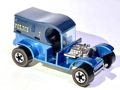 ⭐️Hot Wheels Custom Made Police 3 Paddy Wagon - Metallic Blue Paint 🥶 Redline - Image 1 of 4