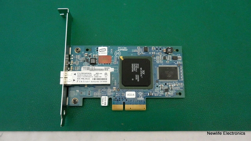 HP 445688-001 StorageWorks 4Gb PCIe x4 Single-port Host Bus Adapter QLE220 - Image 1 of 4