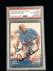 1991 Pro Set PGA BEST WISHES ARNOLD PALMER #220 signiert Auto PSA/DNA authentisch 9 - Bild 1 von 4