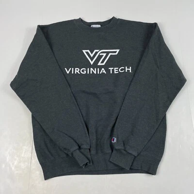 Virginia Tech Hokies Football Sweatshirt Men Medium Gray Long Sleeve Fleece NCAA - Image 1 of 4