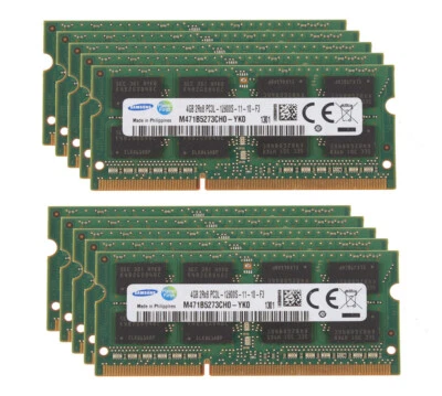 40GB Samsung 10x 4GB DDR3L 1600MHz PC3L-12800S 204PIN SODIMM Laptop RAM PC12800 - Image 1 of 4