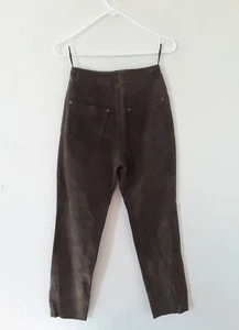 New Women Natural Suede Pants, Size 4, Designer Siena Studio, Color Olive - Picture 1 of 6