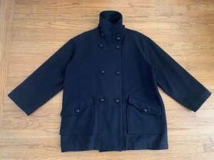 OPENING CEREMONY Womens sz XS/ S Charcoal black double-breasted oversized Coat - Picture 1 of 11