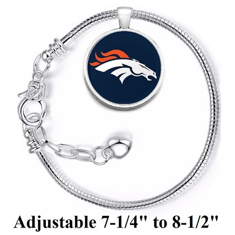Denver Broncos Silver Womens Snake Link Chain Bracelet w Gift Pkg D10 Cover