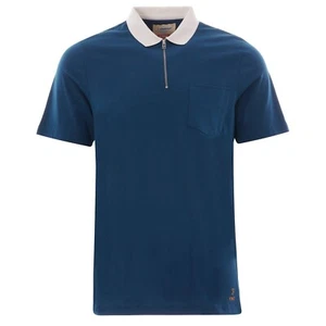 Farah x YMC Lubbock Polo Shirt Size XL Sailor Blue Pure Cotton RRP £70 - Picture 1 of 6