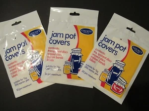 CUBIERTAS DE JAM POT para frascos de 20 x 1 kg (2 lb) - con bandas elásticas y etiquetas x 3 - Imagen 1 de 1