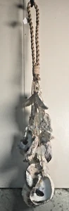 Oyster Shell & Sea Glass 24" Wind Chime / Mobile Seashell Beach Decor Brand New - Picture 1 of 7