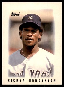 1986 Topps Major League Leaders Minis Rickey Henderson. Baseball Cards #27