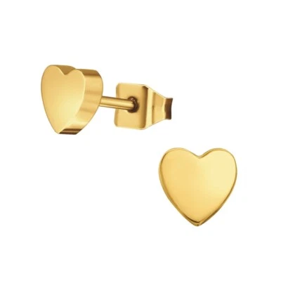 Titan Ohrringe Ohrstecker goldfarben mit Herz - Bild 1 von 2