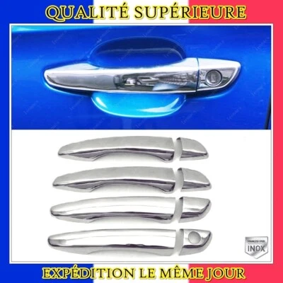 CHROME COUVRE POIGNEES 4 PORTE INOX CHROME pour CITROEN C3 III 2016  ET PLUS - Photo 1/4
