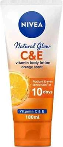 Nivea Natural Glow Vitamin C & E Body Lotion Orange Scent 180ml Free Shipping - Picture 1 of 7