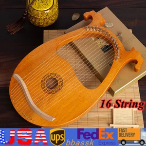 16 String Aklot Lyre Harp Mahogany Body With Tuning Key String Cartridge! - Picture 1 of 7