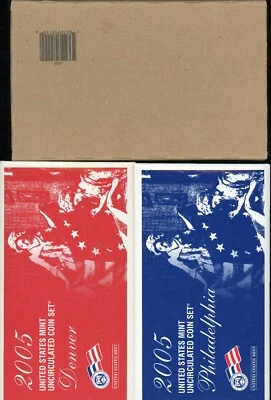 2005-P+D 22-COIN SEALED MINT UNCIRCULATED SET DIRECT FROM THE MINT BOX + CERTIFA - Image 1 of 3