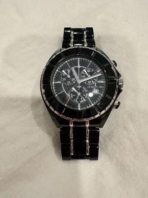 Cerruti 1881 Chronograph Black ceramic wrist watch. No Additional Link. - Image 1 of 4