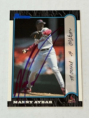 Manny Aybar 1999 Bowman Authentic Signed Autograph Auto Card St. Louis Cardinals - Image 1 of 3